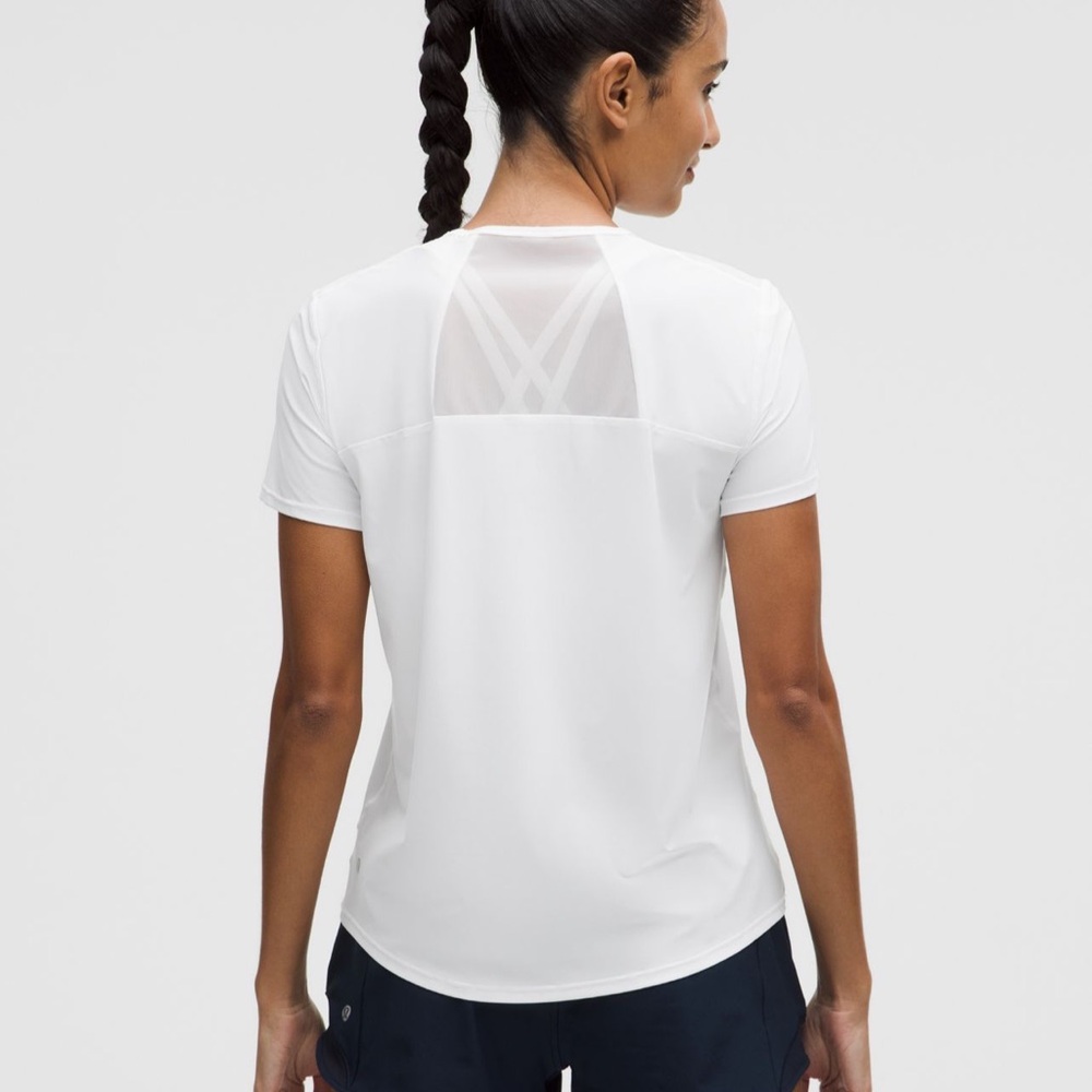 Lululemon Athletica White Short Sleeve Mesh Back Tee NWT